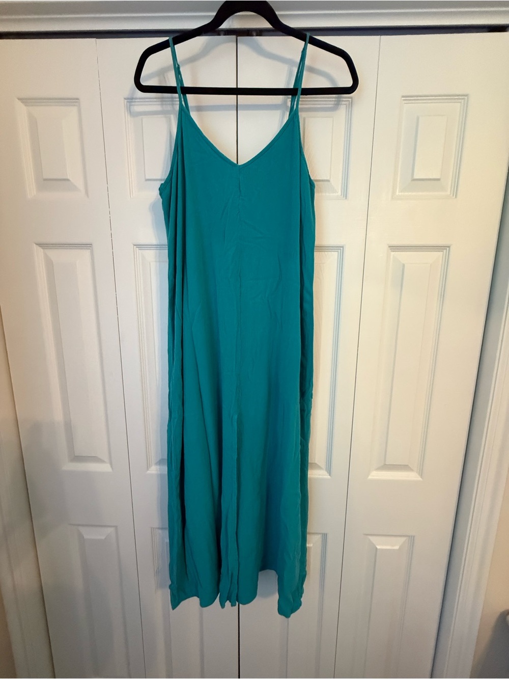 Spaghetti-Strap Maxi Dress in Teal